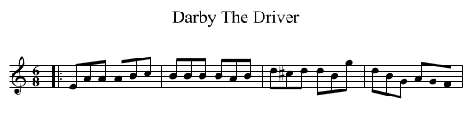 Darby The Driver - staff notation