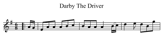 Darby The Driver - staff notation