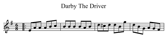 Darby The Driver - staff notation