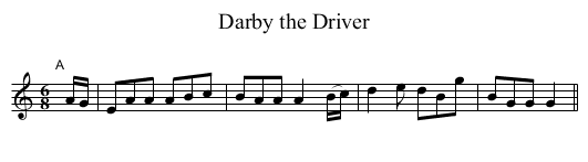 Darby the Driver - staff notation