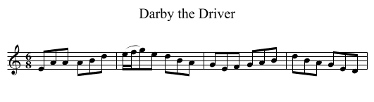 Darby the Driver - staff notation