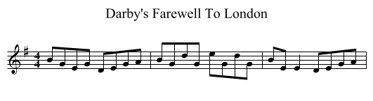Darby's Farewell To London - staff notation