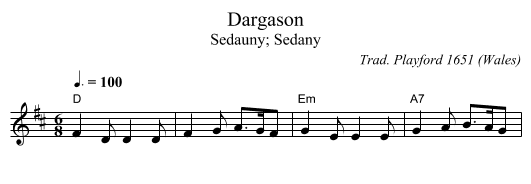 Dargason - staff notation