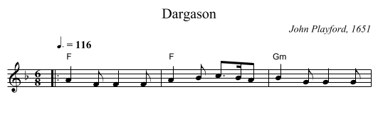 Dargason - staff notation