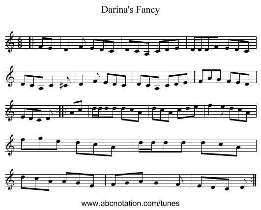 Darina's Fancy - staff notation