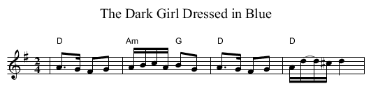 Dark Girl Dressed in Blue, The - staff notation
