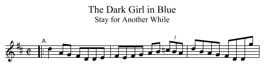 Dark Girl in Blue, The - staff notation