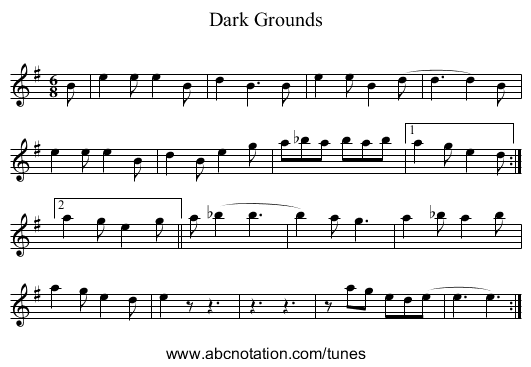Dark Grounds - staff notation