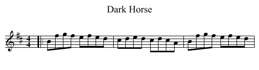 Dark Horse - staff notation