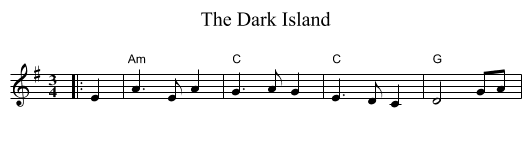 Dark Island, The  - staff notation