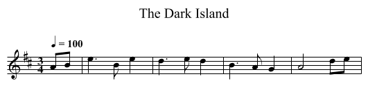Dark Island, The - staff notation