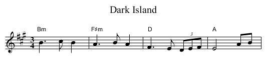 Dark Island - staff notation