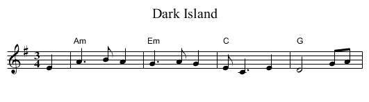 Dark Island - staff notation