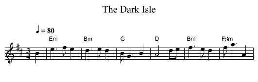 Dark Isle, The - staff notation