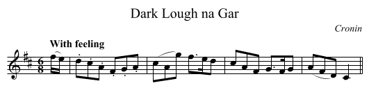 Dark Lough na Gar - staff notation