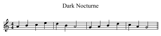 Dark Nocturne - staff notation