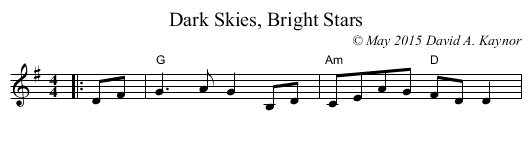 Dark Skies, Bright Stars - staff notation