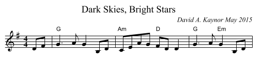 Dark Skies, Bright Stars - staff notation