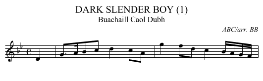 DARK SLENDER BOY (1) - staff notation