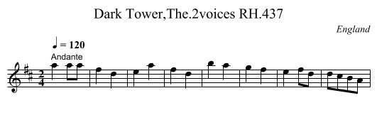 Dark Tower,The.2voices RH.437 - staff notation