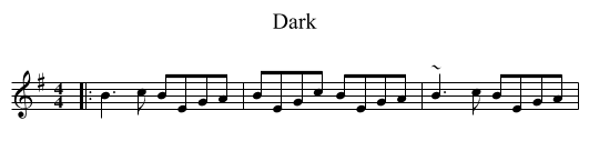 Dark - staff notation