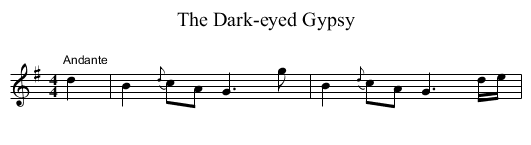 Dark-eyed Gypsy, The - staff notation