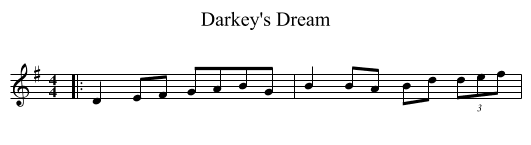 Darkey's Dream - staff notation