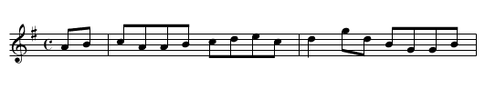 Dark-Haired Lass - staff notation