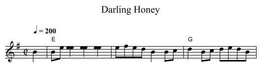 Darling Honey - staff notation