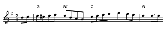 Darling Nellie Gray - staff notation