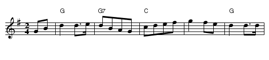 Darling Nellie Gray - staff notation