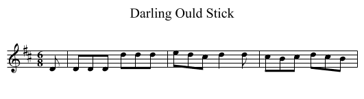 Darling Ould Stick - staff notation