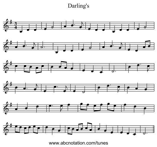 Darling's - staff notation