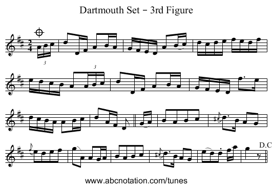 Dartmouth Set – 3rd Figure - staff notation