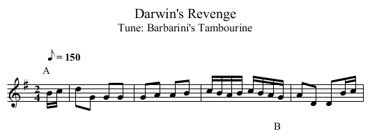 Darwin's Revenge - staff notation