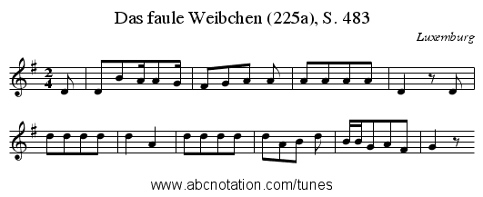 Das faule Weibchen (225a), S. 483 - staff notation