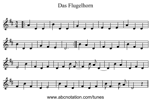 Das Flugelhorn - staff notation