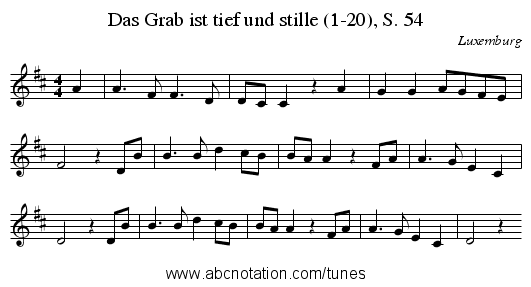 Das Grab ist tief und stille (1-20), S. 54 - staff notation