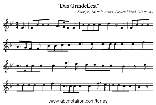 Das Grindelfest - staff notation