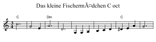 Das kleine FischermÃ¤dchen C oct - staff notation