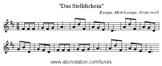 Das Stelldichein - staff notation