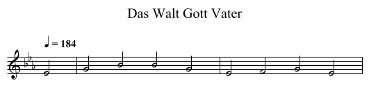 Das Walt Gott Vater - staff notation