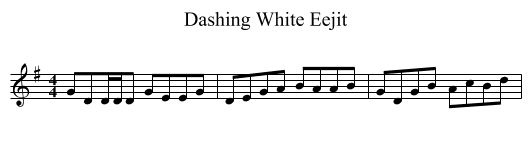 Dashing White Eejit - staff notation