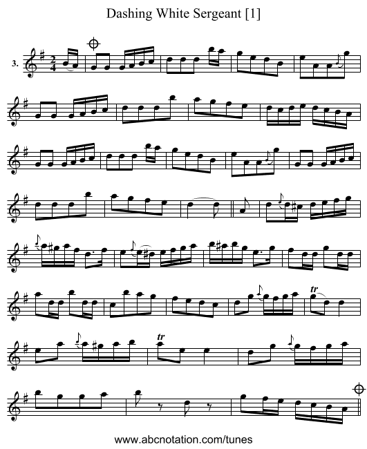 Dashing White Sergeant [1] - staff notation
