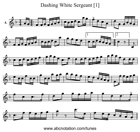 Dashing White Sergeant [1] - staff notation