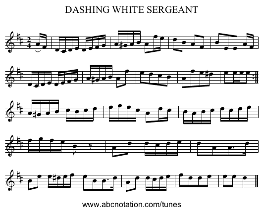 DASHING WHITE SERGEANT - staff notation