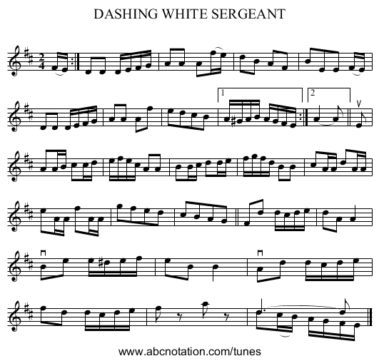 DASHING WHITE SERGEANT - staff notation