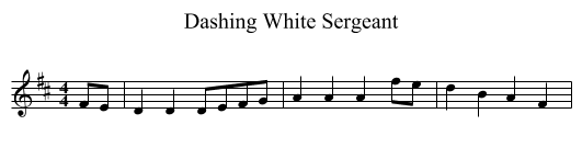 Dashing White Sergeant - staff notation