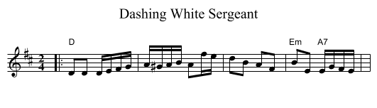 Dashing White Sergeant - staff notation