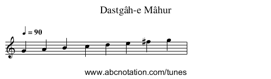 Dastgâh-e Mâhur - staff notation